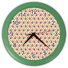 Summer Watermelon Pattern Color Wall Clock by designsbymallika