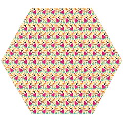 Summer Watermelon Pattern Wooden Puzzle Hexagon by designsbymallika