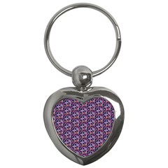 Trippy Cool Pattern Key Chain (heart) by designsbymallika