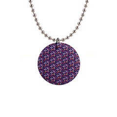 Trippy Cool Pattern 1  Button Necklace by designsbymallika