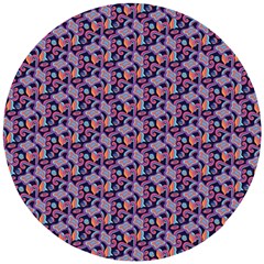 Trippy Cool Pattern Wooden Puzzle Round by designsbymallika