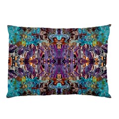 Amethyst On Turquoise Pillow Case (two Sides) by kaleidomarblingart