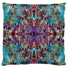 Amethyst On Turquoise Large Cushion Case (one Side) by kaleidomarblingart