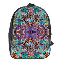 Amethyst On Turquoise School Bag (xl) by kaleidomarblingart