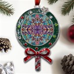 Amethyst on turquoise Metal X Mas Lollipop with Crystal Ornament Front