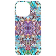 Amethyst On Turquoise Iphone 15 Pro Max Black Uv Print Pc Hardshell Case by kaleidomarblingart