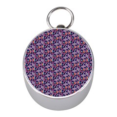 Trippy Cool Pattern Mini Silver Compasses by designsbymallika