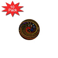 Swirl Vortex Emoji Cyclone Motion Art 1  Mini Buttons (10 Pack)  by Paksenen