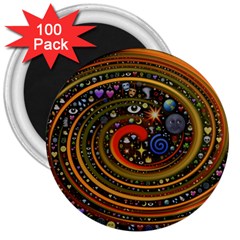 Swirl Vortex Emoji Cyclone Motion Art 3  Magnets (100 Pack) by Paksenen