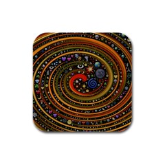 Swirl Vortex Emoji Cyclone Motion Art Rubber Square Coaster (4 Pack) by Paksenen