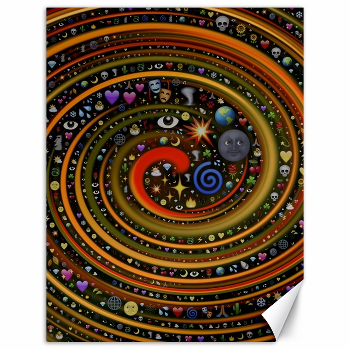 Swirl Vortex Emoji Cyclone Motion Art Canvas 12  x 16 