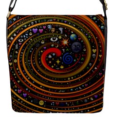 Swirl Vortex Emoji Cyclone Motion Art Flap Closure Messenger Bag (s) by Paksenen