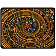 Swirl Vortex Emoji Cyclone Motion Art Two Sides Fleece Blanket (large) by Paksenen