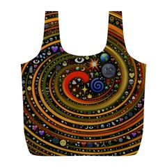 Swirl Vortex Emoji Cyclone Motion Art Full Print Recycle Bag (l) by Paksenen