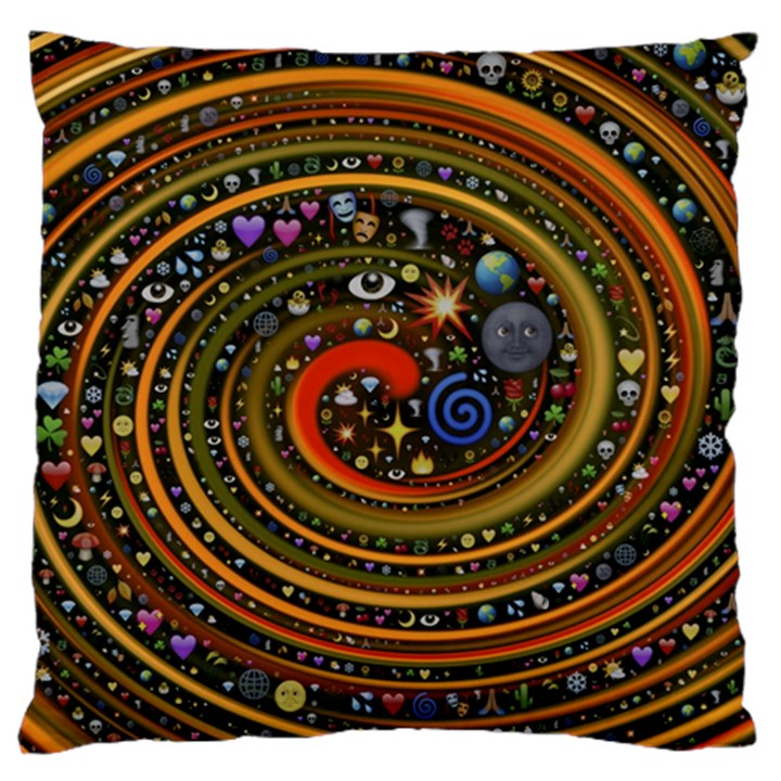 Swirl Vortex Emoji Cyclone Motion Art Large Premium Plush Fleece Cushion Case (One Side)