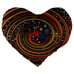 Swirl Vortex Emoji Cyclone Motion Art Large 19  Premium Flano Heart Shape Cushions Front