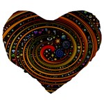 Swirl Vortex Emoji Cyclone Motion Art Large 19  Premium Flano Heart Shape Cushions Back