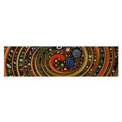 Swirl Vortex Emoji Cyclone Motion Art Oblong Satin Scarf (16  X 60 ) by Paksenen