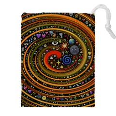 Swirl Vortex Emoji Cyclone Motion Art Drawstring Pouch (5xl) by Paksenen