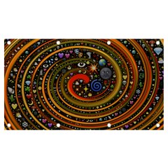 Swirl Vortex Emoji Cyclone Motion Art Banner And Sign 7  X 4  by Paksenen