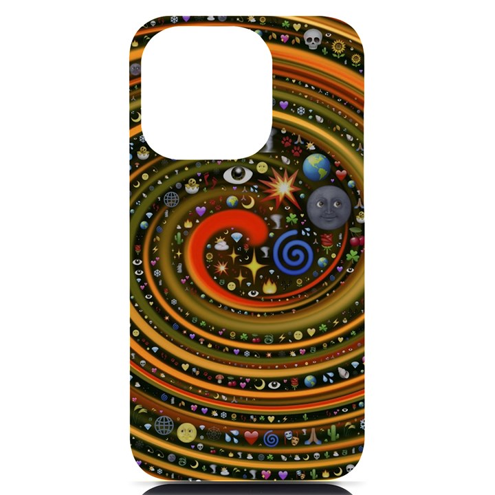 Swirl Vortex Emoji Cyclone Motion Art iPhone 14 Pro Black UV Print Case