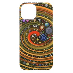 Swirl Vortex Emoji Cyclone Motion Art Iphone 15 Plus Black Uv Print Pc Hardshell Case by Paksenen