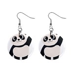 Hello panda  Mini Button Earrings Front