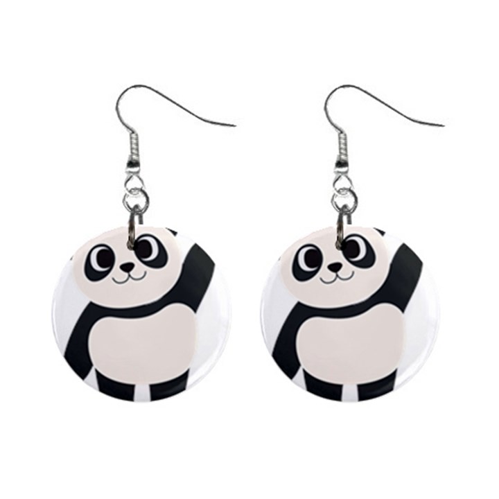 Hello panda  Mini Button Earrings