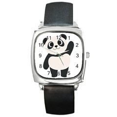 Hello Panda  Square Metal Watch by MyNewStor