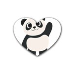 Hello panda  Rubber Heart Coaster (4 pack) Front