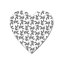 Erotic Pants Motif Black And White Graphic Pattern Black Backgrond Heart Magnet by dflcprintsclothing