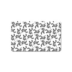 Erotic Pants Motif Black And White Graphic Pattern Black Backgrond Magnet (name Card)