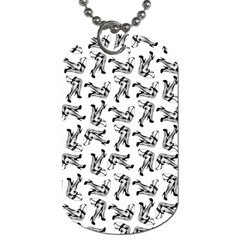 Erotic Pants Motif Black And White Graphic Pattern Black Backgrond Dog Tag (one Side)