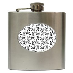 Erotic Pants Motif Black And White Graphic Pattern Black Backgrond Hip Flask (6 Oz) by dflcprintsclothing