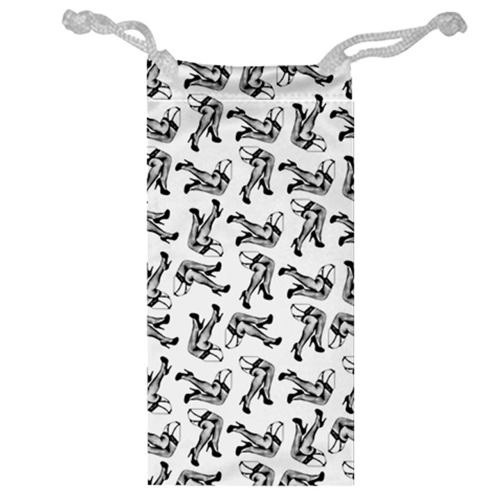 Erotic Pants Motif Black And White Graphic Pattern Black Backgrond Jewelry Bag