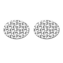 Erotic Pants Motif Black And White Graphic Pattern Black Backgrond Cufflinks (oval) by dflcprintsclothing