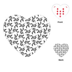 Erotic Pants Motif Black And White Graphic Pattern Black Backgrond Playing Cards Single Design (heart) by dflcprintsclothing