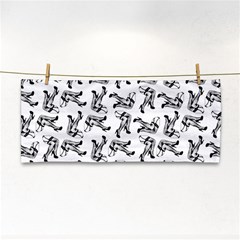 Erotic Pants Motif Black And White Graphic Pattern Black Backgrond Hand Towel by dflcprintsclothing