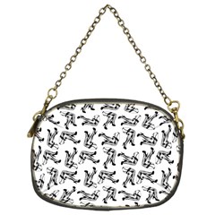 Erotic Pants Motif Black And White Graphic Pattern Black Backgrond Chain Purse (one Side)