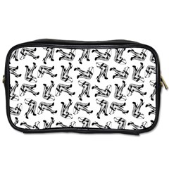 Erotic Pants Motif Black And White Graphic Pattern Black Backgrond Toiletries Bag (one Side) by dflcprintsclothing