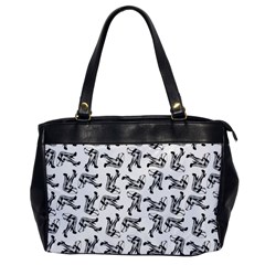 Erotic Pants Motif Black And White Graphic Pattern Black Backgrond Oversize Office Handbag by dflcprintsclothing