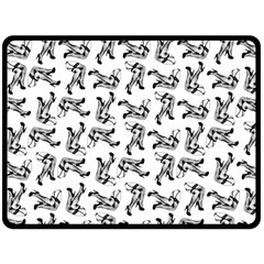 Erotic Pants Motif Black And White Graphic Pattern Black Backgrond Fleece Blanket (large)