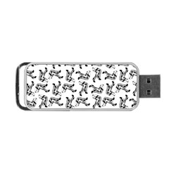 Erotic Pants Motif Black And White Graphic Pattern Black Backgrond Portable Usb Flash (two Sides) by dflcprintsclothing