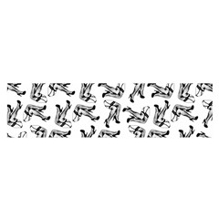 Erotic Pants Motif Black And White Graphic Pattern Black Backgrond Oblong Satin Scarf (16  X 60 )