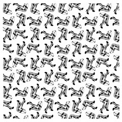 Erotic Pants Motif Black And White Graphic Pattern Black Backgrond Wooden Puzzle Square by dflcprintsclothing