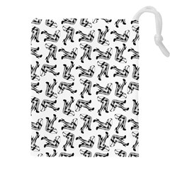 Erotic Pants Motif Black And White Graphic Pattern Black Backgrond Drawstring Pouch (5xl) by dflcprintsclothing