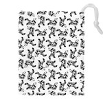 Erotic Pants Motif Black And White Graphic Pattern Black Backgrond Drawstring Pouch (5XL) Front