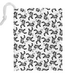 Erotic Pants Motif Black And White Graphic Pattern Black Backgrond Drawstring Pouch (5XL) Back