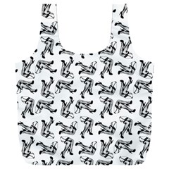 Erotic Pants Motif Black And White Graphic Pattern Black Backgrond Full Print Recycle Bag (xxxl)