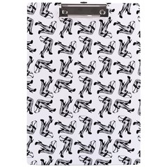 Erotic Pants Motif Black And White Graphic Pattern Black Backgrond A4 Acrylic Clipboard by dflcprintsclothing